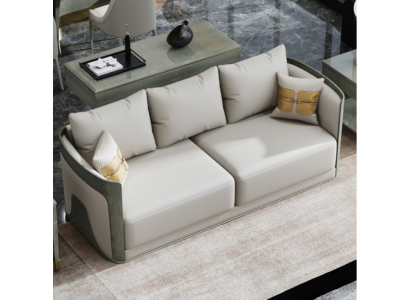 Canapé trois places classique, nouvelle décoration rembourrée 3 canapés en cuir