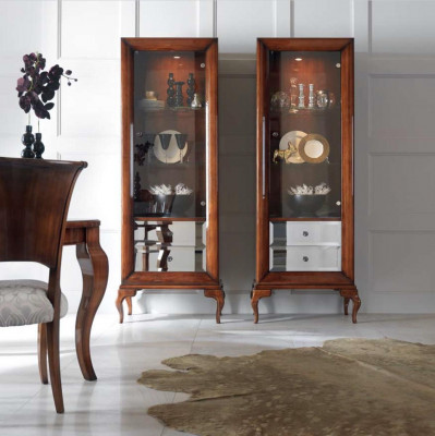 Vitrine Armoires Vitrines Bois Luxe Salon Mobilier Armoire Marron Baroque nouveau