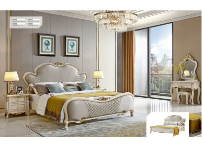 Lits rembourrés de luxe en cuir pour hôtel lit chambre solide double en bois massif nouveau