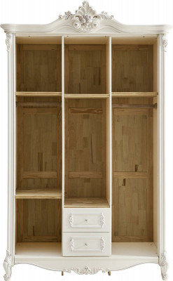Armoire en bois massif de style rococo, Armoire antique de chambre baroque neuve.