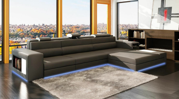 Design XXL Grand Corners Upholstery Corner Sofa Canapé en forme de L en cuir Suite
