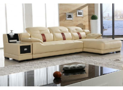 Suite d'angle de luxe Canapé d'angle en L-forme Rembourrage Moderne Relaxant Siège Meubles Paysage vivant