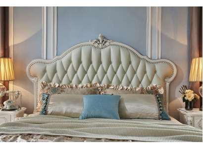 Lit rembourré de luxe Lit rembourré Chesterfield Lit en cuir de designer Chambre à coucher en bois massif