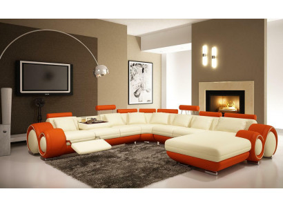 Multifunktionsledercouch Couch Sofa Polster Eckschlafsofa Modernes XXL-Groß
