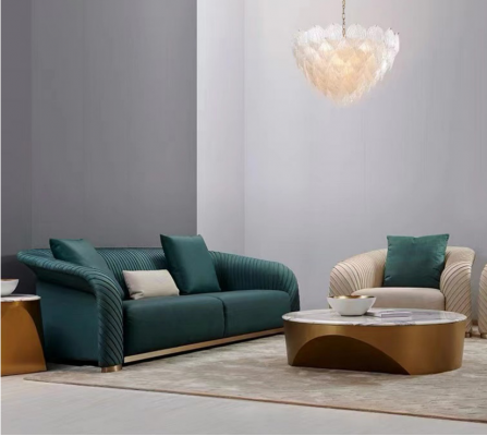 Design Tapisserie de siège de luxe Canapé Tissu Canapé 3 places Similicuir