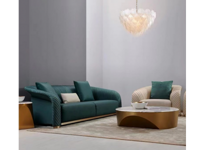 Design Tapisserie de siège de luxe Canapé Tissu Canapé 3 places Similicuir