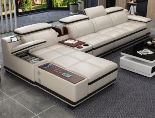 Canapé d'angle en L Canapé paysage vivant Canapé d'angle rembourré Siège Design Canapé Canapés Canapé Blanc