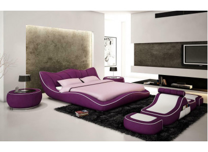 Lit design moderne XXL Lits décoratifs Style de luxe Double Hôtel en cuir