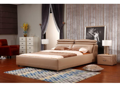 Lit de design moderne XXL Style Lits de luxe d'hôtel Double en cuir 140 160