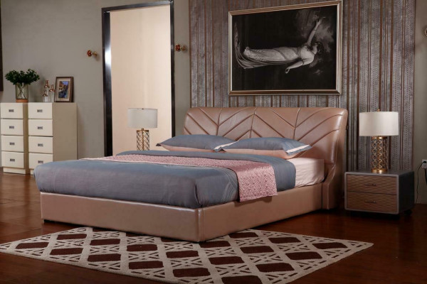 Design de luxe moderne Lit XXL Lits Style Hôtel Double Cuir 140 160