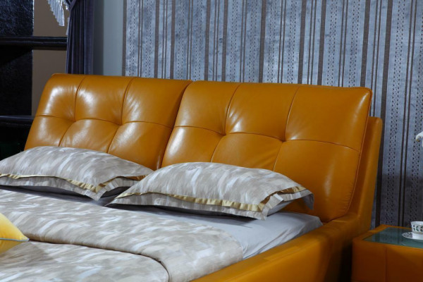 Lit de designer Chambre à coucher Lit double Lits Cuir Hôtel de luxe Rembourrage