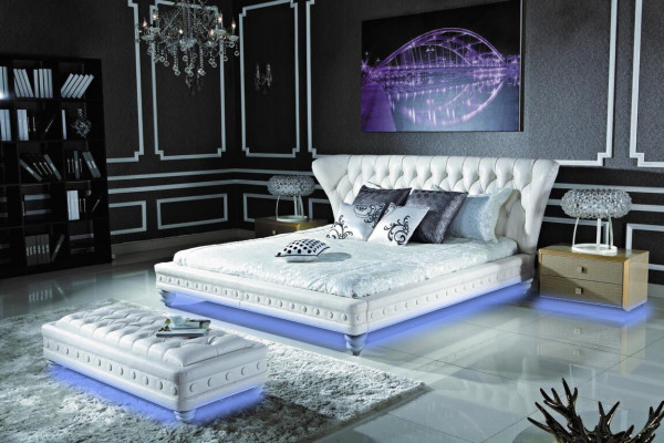 Lit Double Designer Lits En Cuir Chesterfield De Luxe Pour Chambre D'hôtel