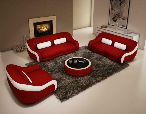 Ensemble de canapés Siège Cuir Design XXL Rembourrage Canapé Set Suite 3+2 Places