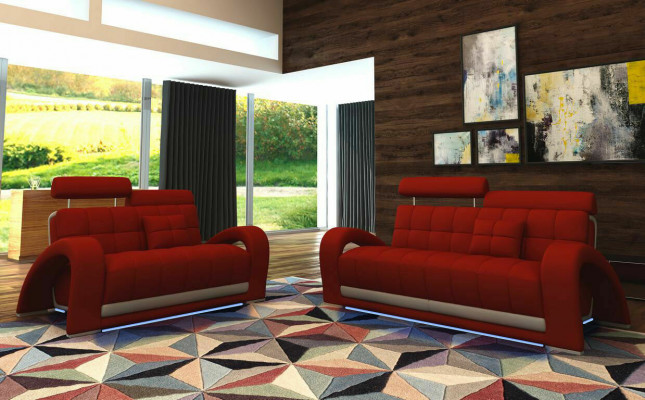 Canapé en cuir Canapé Paysage vivant 3+2 Places Design Canapé Moderne 2232