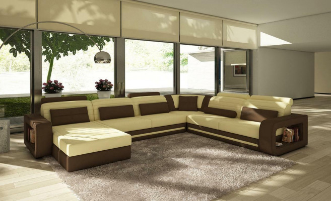Multifunktionssofa Polsterung XXL Große neue Sofaecke Ledersofas