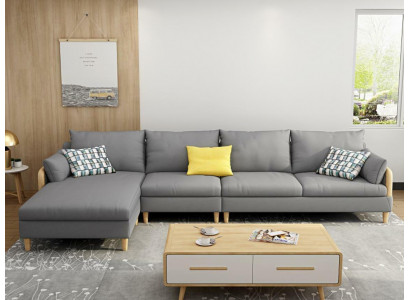 Coin Siège Relaxation Luxe Mobilier Paysage vivant Canapé d'angle en forme de L Tissu Moderne
