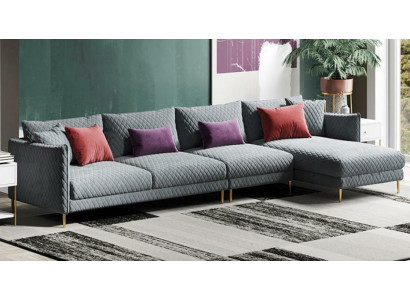 Meuble de luxe Relax Moderne en Textile Salon Canapé d'angle Canapé Rembourré en forme de L