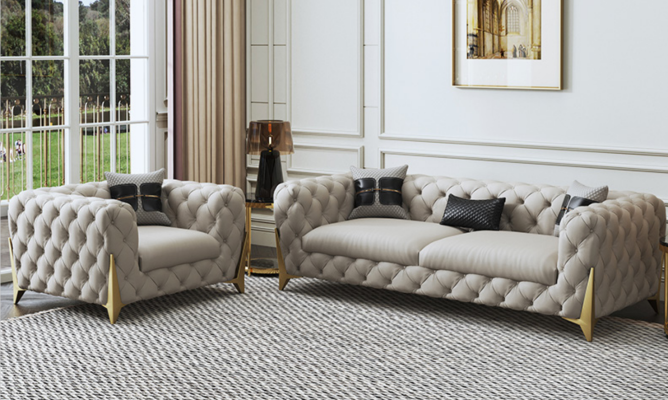 Canapé Velours Cuir Salon Canapé Canapés Chesterfield 3 places