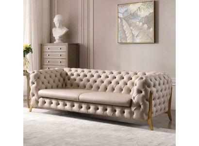 Imitation cuir Canapé 3 places Salon paysage détente Siège design Canapé Lounge Sofas