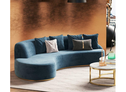 Canapé en velours 4 places en tissu d'ameublement moderne siège relaxant de luxe canapé d'angle rond nouveau