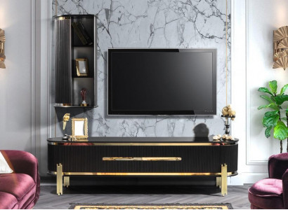 Armoire TV Buffet de Luxe Meuble Commode Armoire de Salon Armoires Étagère Bois