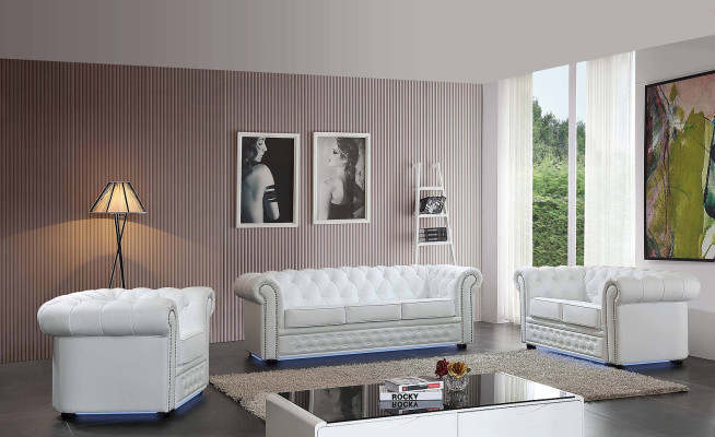 Canapé Chesterfield en cuir ensemble complet de canapés.