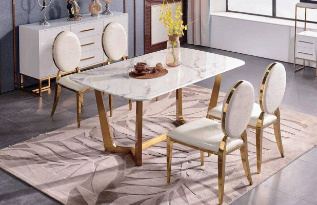 Table à manger Moderne Table Salle à manger Ensemble 4x Chaise Set 5 pcs. ensemble