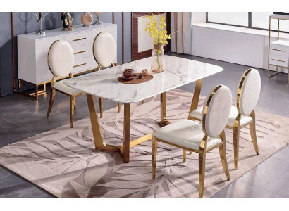 Table à manger Moderne Table Salle à manger Ensemble 4x Chaise Set 5 pcs. ensemble
