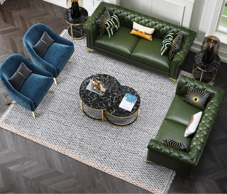 Canapé classique trois places rembourrage mobilier canapé 3 places canapés en cuir