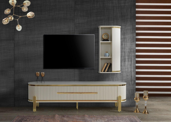 Luxueux meuble TV, meuble télé, commode, bahut, buffet, unité murale 2 pièces neuf.