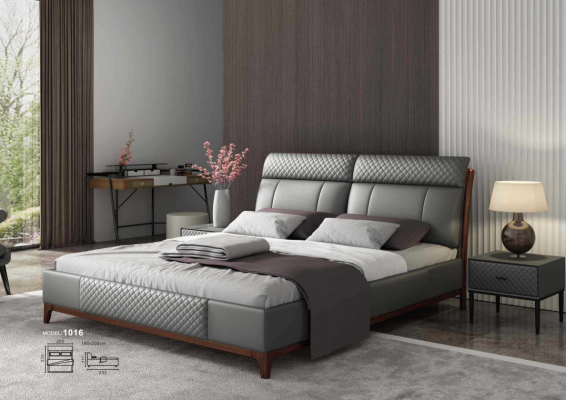 Revêtement de lit Design Luxe 180x200cm Lits Doubles Hôtel Mariage Chambre de Sommeil en Cuir