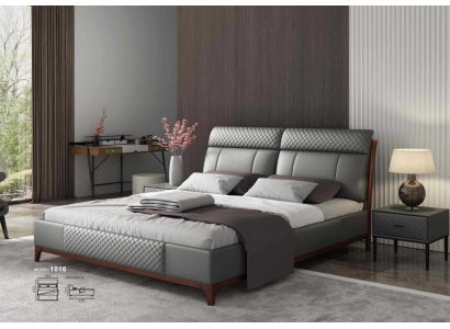 Revêtement de lit Design Luxe 180x200cm Lits Doubles Hôtel Mariage Chambre de Sommeil en Cuir