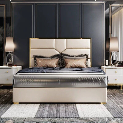 Design de rembourrage de lit Lits de luxe pour hôtels Lit double 180x200cm Chambre à coucher