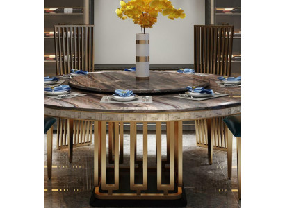 Tables rondes de luxe en acier inoxydable Design de meubles Salle à manger Tables à manger nouvelles