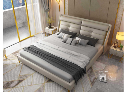 Chambre de luxe Lit double Lit 180x200cm Lits en cuir Cadre de lit