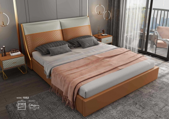 Lit de designer Chambre Lits Textile Cuir Hôtel de luxe Rembourrage en velours
