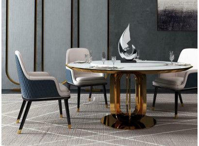 Table ronde de luxe Table ronde Tables de design en acier inoxydable Mobilier Table à manger Salle à manger nouvelles tables