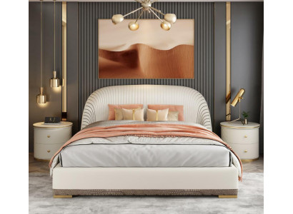 Designer Lit Double Lit Hôtel Luxe Chambre Cuir 150/180x200cm