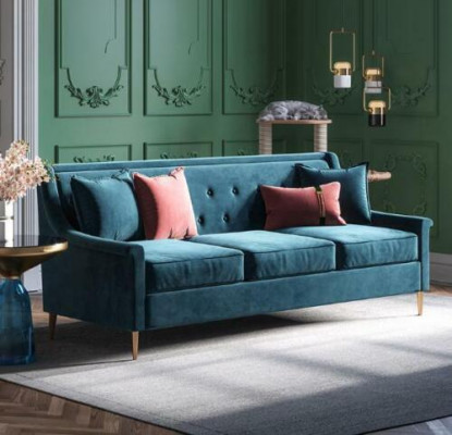 Tissu Trois Places Fauteuil Relax Design Canapé Salon Canapés Velours Canapé 3 Places Mobilier