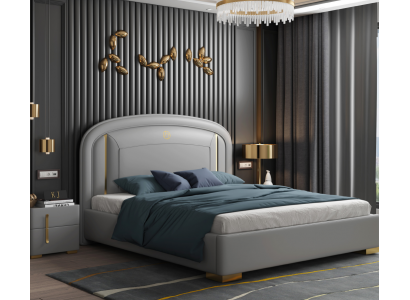 Lit design moderne 180x200 en velours métallique Lits d'hôtel double mariage sommeil.