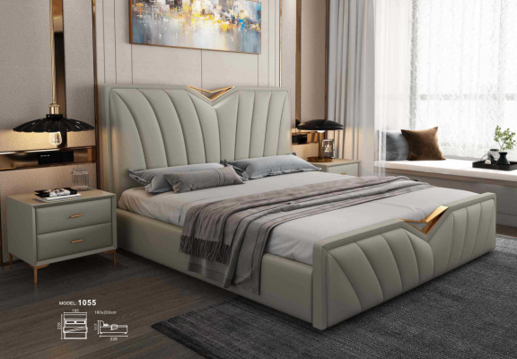 Lit de designer Chambres à coucher Lits Cuir Hôtel de luxe Rembourrage Mobilier italien