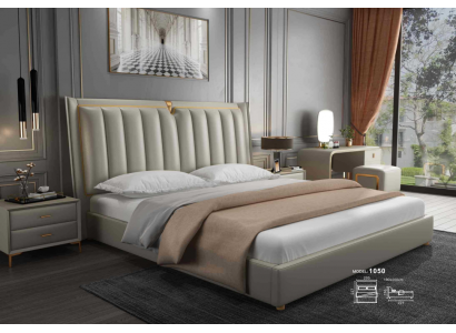 Lit de luxe Lit rembourré en cuir Chambres à coucher Lits 180x200cm Lit double