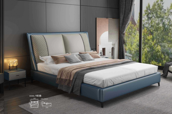 Lit de designer Chambre lits Textile Cuir Hôtel de luxe rembourrage en velours