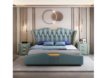 Chambre verte Design de l'ameublement de lit Lit double Hôtel Lits 180x200cm