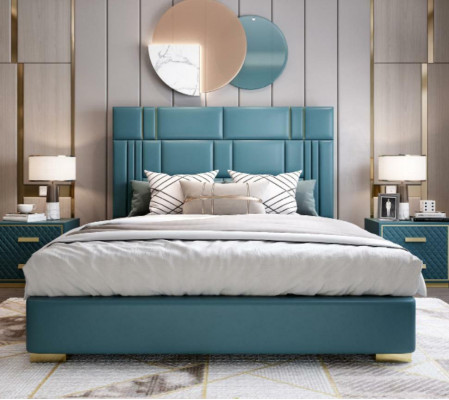 Hôtel de luxe en cuir Lit double Lits rembourrés Chambre à coucher 180x200 Double