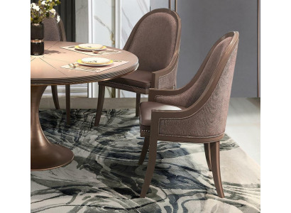 Salle à manger 1x Ensemble de chaises Sièges Chaises Rembourrage Lehn Designer Fauteuil en bois massif