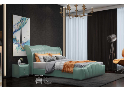 Classique lit lit double lit en cuir chambre Chippendale