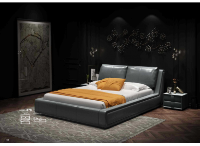 Lit de designer de luxe double en cuir de l'hôtel en métal Nouvelle chambre de sommeil double