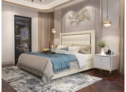 Design de literie de chambre Luxe Double Hôtel Lits Mariage 180x200cm Chambre à coucher en métal