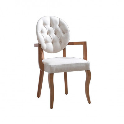 Blanc - Chaise Chesterfield marron Chaise rembourrée Designer Cuir Siège